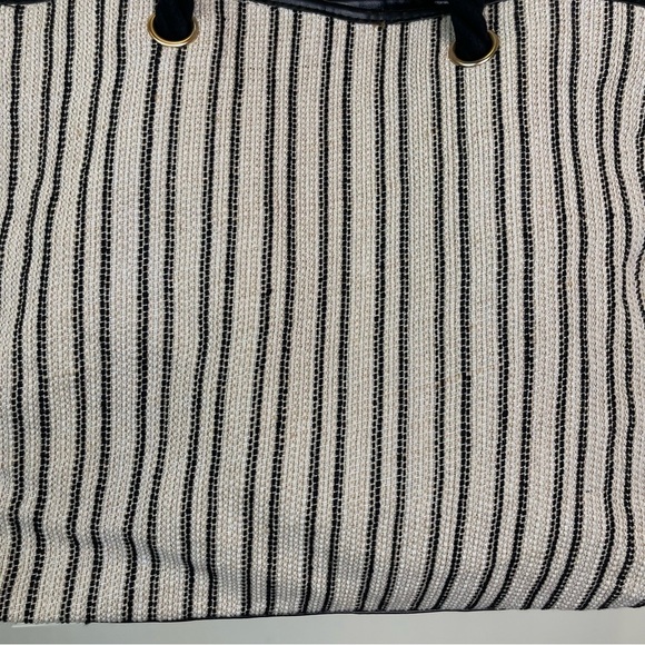 Lancôme Tote Bag Woven Striped Oversized Unstructured - Picture 4 of 16